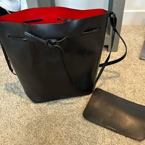 Mansur Gavriel Large Bucket bag, with pouch.